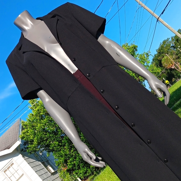 LIZ CLAIBORNE DRESSES LADIES VINTAGE (8) BUTTON CLOSURE LUXURY MAXI DRESS - Picture 6 of 16